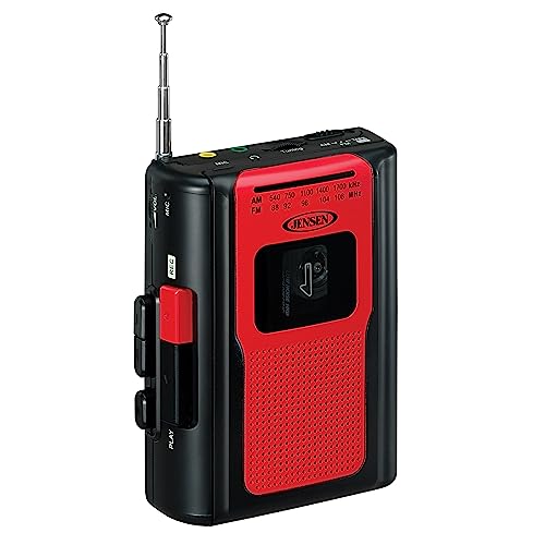 image for Jensen Retro Portable AM/FM Radio Personal Cassette Player Compact Lig