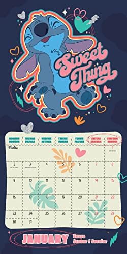 Disney Lilo & Stitch Calendar 2023 Official Square Wall Calendar Gift Present with Free Organising Stickers (Lilo & Stitch Square Calendar: (Multi Language))