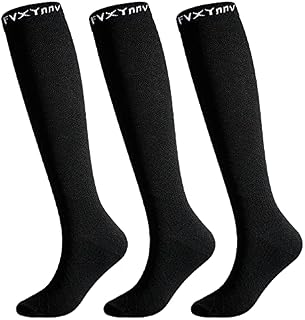 3 Pairs Compression Socks Black 20-30mmHg Knee High Stockings for Women and Men-Gym Fitness,Cycling,Running,Travel Flight,Nurses