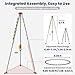 Confined Space Tripod Kit, 2200 Lbs Winch, Adjustable 7' Legs & 98' Cable, Steel Confined Space Rescue Tripod with 33' Fall Protection/Harness/8' Protection Chain for Confined Spaces Safety
