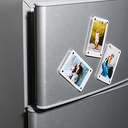 Magnetic Instax Mini Photo Frame, Acrylic 2X3 Mini Polaroid Picture Frames, Refrigerator Magnet Display, Fridge Magnetic Sticker For Fujifilm Instax Mini, Frameless, 2.36 X 3.54 Inch [4 Pack 8 Panels] #TOP5