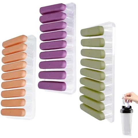 Stick Ice Cube Trays with lid - long stick ice cubes for water bottles, silicone ice cube trays for making 9 ice stick a time, (3-PACK) Cover
