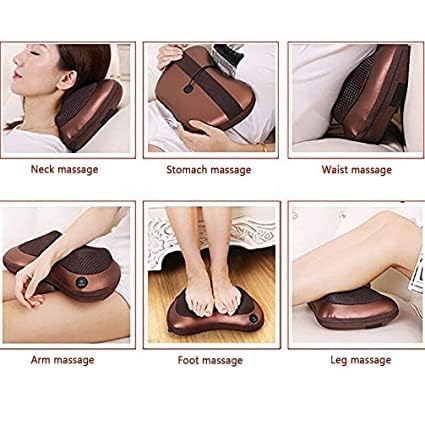 Fitaza Car Home Massage Pillow - Car Home Massager Pillow 8028 for Cervical Neck, Lower Back Lumbar Abdomen Arm Thigh Foot Body Relaxation Massager. 3