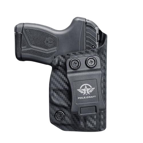 POLE.CRAFT LCP MAX Holster, IWB Kydex Holster Fits: LCP MAX .380 Pistol - Inside Waistband Concealed Carry (Carbon Fiber Black, Right Hand Draw (IWB))