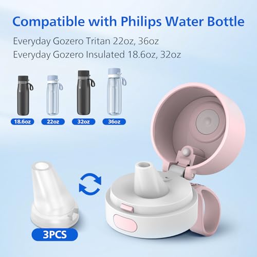 Image of PHILIPS Water Bottle Mouthpiece Replacement for Everyday Gozero Water Bottle, 3 PCS BPA-Free Food Grade Silicone Bite Valve Replacement Parts for Tritan Plastic Bottles and Insulated Bottles