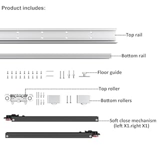 DIYHD 48" Concealed Sliding Barn Door Hardware with Soft Close Mechanism,No Floor Track