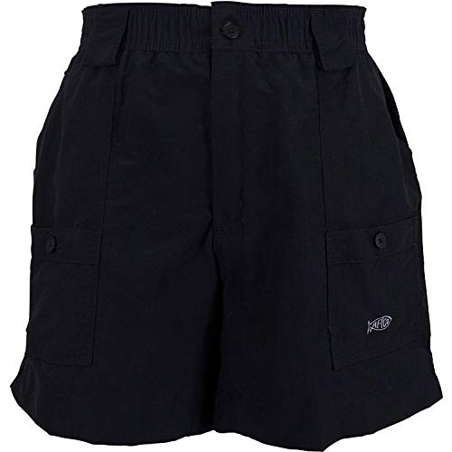 AFTCO Bermuda de pesca masculina original, Preto, 30