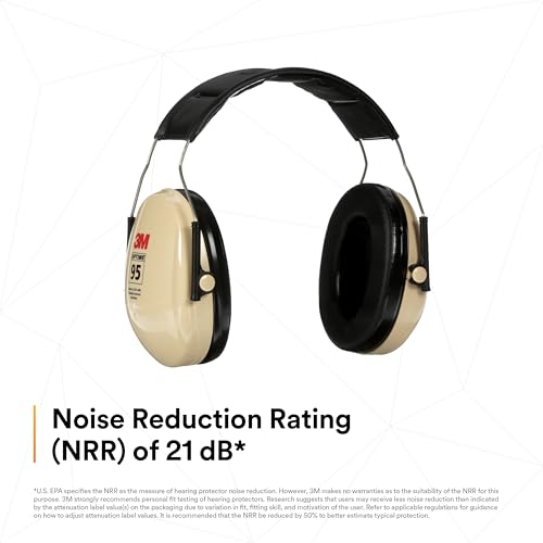 Image of 3M PELTOR Hearing Protection Optime 95 Earmuffs, Adjustable Earcups, E-A-Rfit Compatible, Stainless Steel
