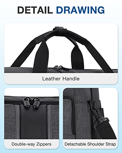 Image of Gym Bag, BAGSMART Duffle Bag for Travel Duffel Bag, Carry on Weekender Overnight Bag with Trolley Sleeve, Personal Item Travel Bag, Sports Gym Tote Bag, Shoe Bag-Blck Grey