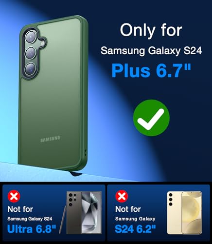 Coque Samsung S24 Plus rigide et souple antichoc vert mat - 2
