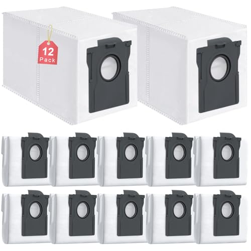Image of 12 Pack Dust Bags for Dreame X50 Ultra /X40 Ultra /X30 Ultra /L50 Ultra /L40 Ultra /L10s Ultra Gen 2 /L10s Pro Ultra Robot Vacuum Cleaner, 3.0L Large Capacity Vacuum Bags Automatic Dirt Disposal Bags