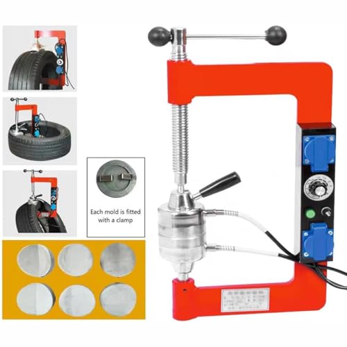 Máquina de vulcanización de neumáticos con 6 moldes, temporizador de 0-180 minutos, temperatura constante de 150-180 °C para reparación profesional de neumáticos