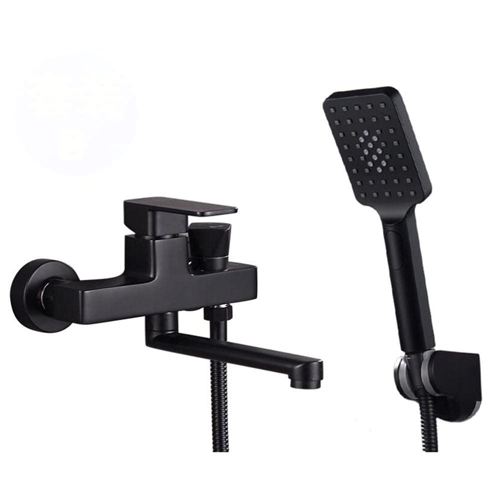Mitigeur bain douche chic en laiton noir rotatif pour salle de bain