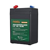 2000 Cycles 6V 6Ah Miady Lithium Iron Phosphate Battery, Rechargeable LiFePo4 Battery, Low Self-Discharge and Light Weight, for Kid Scooters, Fios Replacement Battery, Solar Power, etc