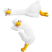 2pcs Mini Resin Goose Figurine, Cute Desk Accessories Tiny Silly Goose Desk Decor, 3D Craft Resin Sculpture, Perfect for Display in Cars, Homes and Offices
