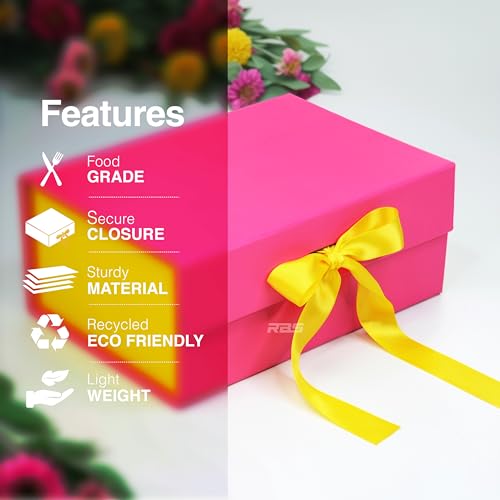 Image of RBS - Foldable Gift Box (23 X 16 X 10Cm) Decorative Gift Boxes For Packaging Empty Gift Packing Box Reusable Gift Boxes For Gifting Multipurpose Gift Box For Birthday Gifting (Honey Rose)