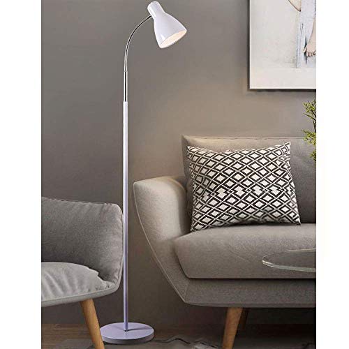 Lámpara de pie de lectura ajustable con base metálica para sala de estar 3