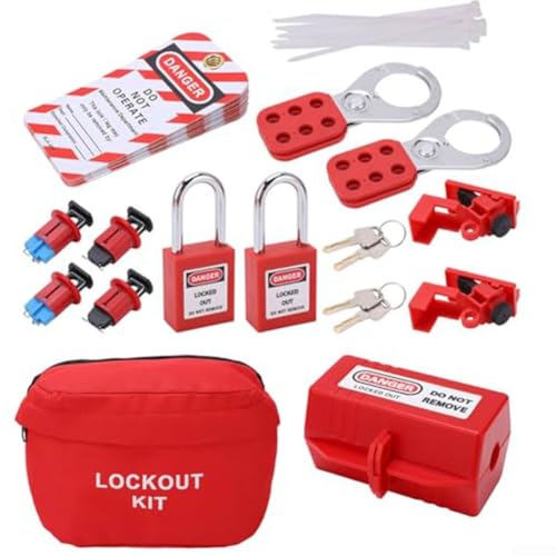 Floweringbeter Lockout Tagout Kit, Electric Group Lockout Lotus Tag, Industrial Security, Effective Equipment Management