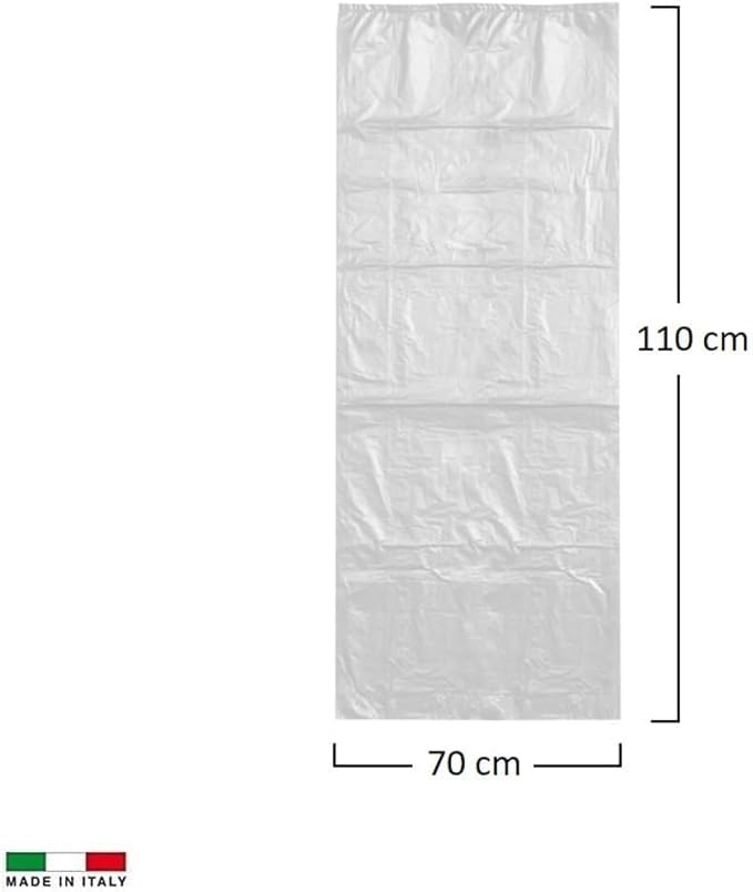 350 Sacchi spazzatura colore TRASPARENTE, misura 70x110 cm, Capacità 110 Litri, Sacchetti per Raccolta differenziata, 35 Rotoli da 10 Pezzi (Trasparente)