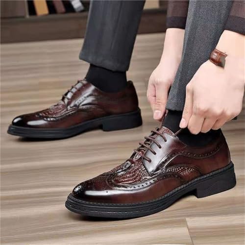 Men's Lace up Leather Brogue Dress Shoes Spring Breathable British Style Comfortable Office Casual Wedding Footwear2