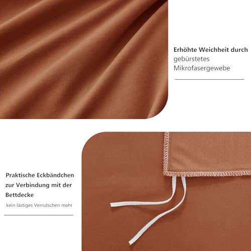 RUIKASI Bettwäsche 200x200 Orange 3teilig - Polyester Mikrofaser Bettwäsche-Sets Oeko-TEX… – Ansicht 6