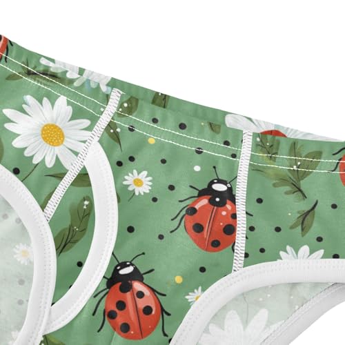 Wusikd Ladybugs Daisies Boys' Underwear Cotton Green Boys Briefs Soft Toddler Underwear 2T4