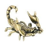 HOUDERCO Adorno de Latón Dorado Forma de Escorpión para Decoración de Escritorio, Artesanía Vintage Delicada Adecuado para Oficina y Colección