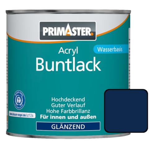 Primaster Acryl Buntlack 375ml Enzianblau Glänzend Wetterbeständig Holz & Metall