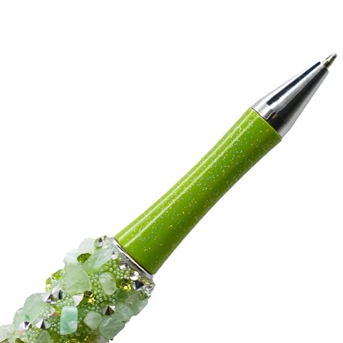 Lopenle12 Pack Colorful Stone Bead Pens, Bead Gel Pens, Beadable Pens Bead Pen Kit Bulk Beaded Pen with Crushed Stone Bling Diamond Beaded Ballpoint Pens for School Office - Image 5