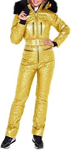 NJGRAE Women Winter Warm Snowsuit Outdoor Sports Pants Ski Suit Waterproof Jumpsuit