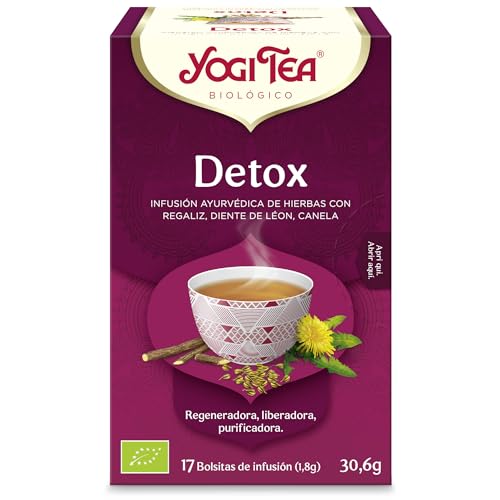 Yogi Tea Detox Bio - Con Regaliz, Diente de León y Canela - Pack de 6x17 bolsitas (102 bolsitas en total)