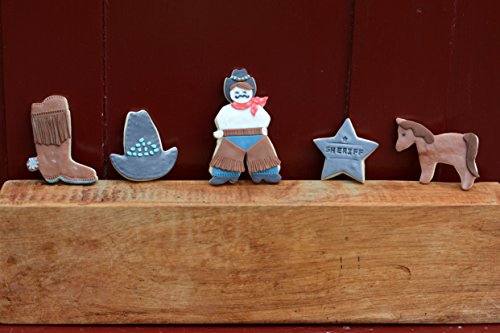 R&M International Cortadores de biscoito de caubói, estrelas, cavalo, caubói, bota, chapéu, conjunto