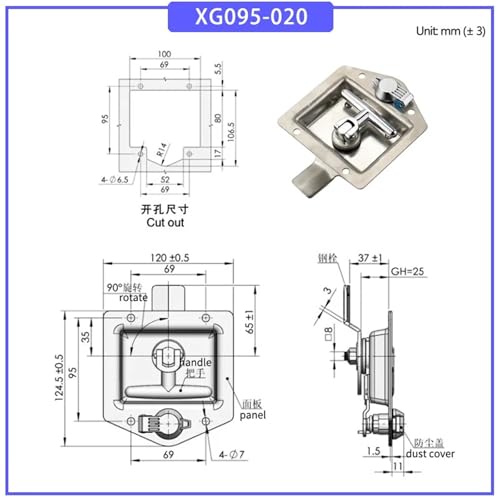 Serrure à came robuste en acier inoxydable pour armoire industrielle - 6