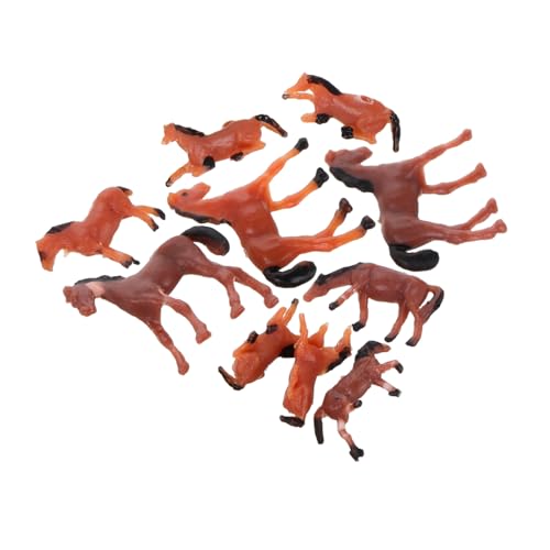 JOINPAYA 10stücke Spielzeugpferd Mini Pferd Figuren Pferdemodell Simulationspferdefigur Pferdestatue Dekoration Heimdekor Schreibtischschmuck Tiermodell Foto-Requisite