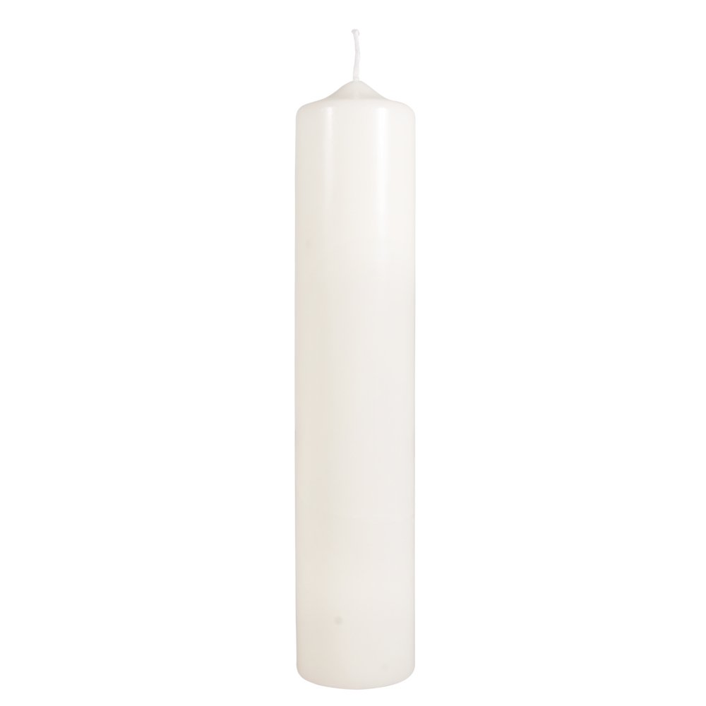 Rayher Pillar Candle, Cream, Round, 30 cm x 6 cm, Paraffin, RAL Quality, Christening & Communion Candle, Blank for Decorating & Crafting
