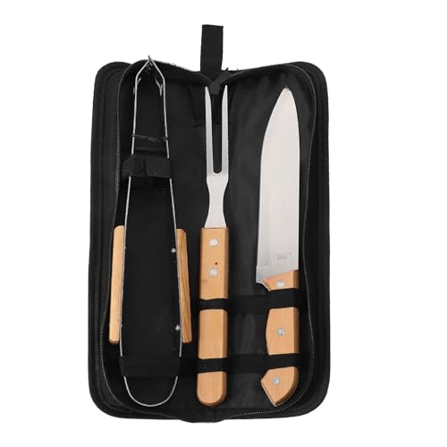 Set de 3 utensilios para barbacoa VALICLUD acero inoxidable miniatura 1