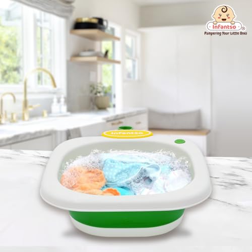 Image of Infantso Multi Purpose Portable Washbasin, Space Saving, Foldable & Expandable Wash Tub for Travelling, Easy Wash Childern's Clothes, Baby Head Wash Tub, Perfect for Baby Bottles