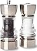Olde Thompson Brushed Nickel Plated Crown-Pepper Mill & Salt Shaker Set, 7", Clear