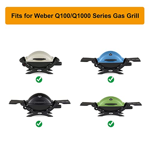 Image of 7582 7644 Grill Grates Replacement Parts for Weber Q100 Q120 Q1000 Q1200 Q1400 Gas Grills, 1 Pack Cast Iron Cooking Grid Grates for Weber Baby Q 51010001 50060001 51060001 51080001 51070001 51040001