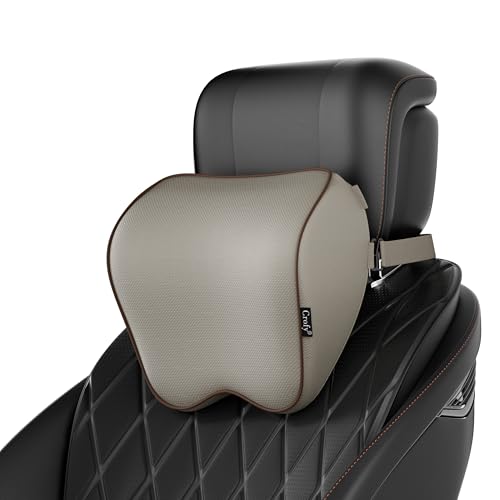 Crofy 2er-Pack Auto-Nackenkissen, weiches Auto-Kopfstützenkissen zum Fahren mit verstellbarem Gurt, 100% Memory-Schaum und atmungsaktiver, Abnehmbarer Bezug, Komfortables ergonomisches Design