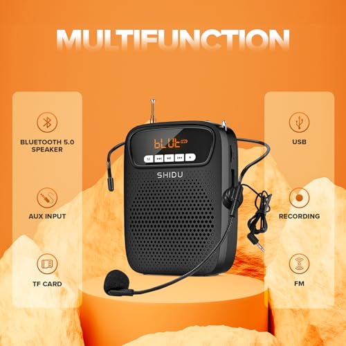 15W-Portable-Mini-Voice-Amplifier-with-Lapel-Microphone-Wired-Microphone-Headset-Rechargeable-Megaphone-Speaker-with-2-Mics-for-Teachers-Small-Pa-System-for-Classroom