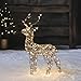 Lights4fun Ciervo Luminoso Reno de Ratán de 56 cm a 160 LED Blanco Cálido con Temporizador Decoración de Navidad para Interior y Exterior