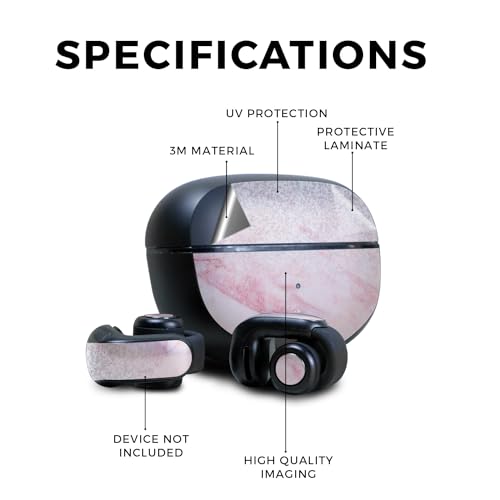 Image of Skin Compatible with Bose Ultra Open Earbuds - Girly Marble Dazzle - Premium 3M Vinyl Protective Wrap Decal Cover - Easy to Apply | Crafted in The USA by MightySkins