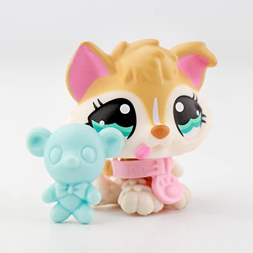 Cievoo Lps Yellow Baby Husky Rare Lps With Lps Accessories Bear And Collor Rare Old Lps Collectable Pets Small Littlest Pet (Yellow Baby Husky) #TOP2