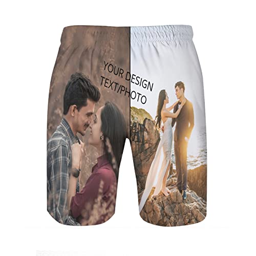 Custom Swim-Trunks Personalized Beach-Board Shorts-Swimwear - Customized Quick Dry Boxer Brief Lined Bathing Suits Add Photo4