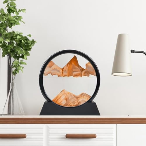 Mvxctfi Sand Art Liquid Motion Decor - 10 Inch Orange Moving Sand Art, 3D Flowing Dynamic Sandscape for Relaxing Desktop & Office by Mvxctfi - Image 2