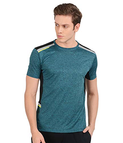 Image of AWG ALL WEATHER GEAR Men's Stylish Polyester Sports Dryfit T-Shirt - Round Neck, Half Sleeves, Light Weight, Branded Comfortable Wear T-Shirts for Men