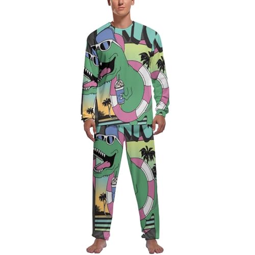 Pyjama homme dinosaure de plage vêtements de nuit amples contre le froid