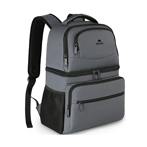 MATEIN-Cooler-Backpack-26-Cans-Insulated-Lunch-Backpack-for-Men-Women-Leakproof-Double-Layer-Lunch-Cooler-Bag-Lightweight-Soft-Lunch-Backpack-with-Cooler-Compartment-Beach-Camping-Hiking-Beer-Gifts MATEIN Cooler Backpack, 26 Cans Insulated Lunch Backpack for Men Women, Leakproof Double Layer Lunch Cooler Bag Lightweight Soft Lunch Backpack with Cooler Compartment, Beach Camping Hiking Beer Gifts