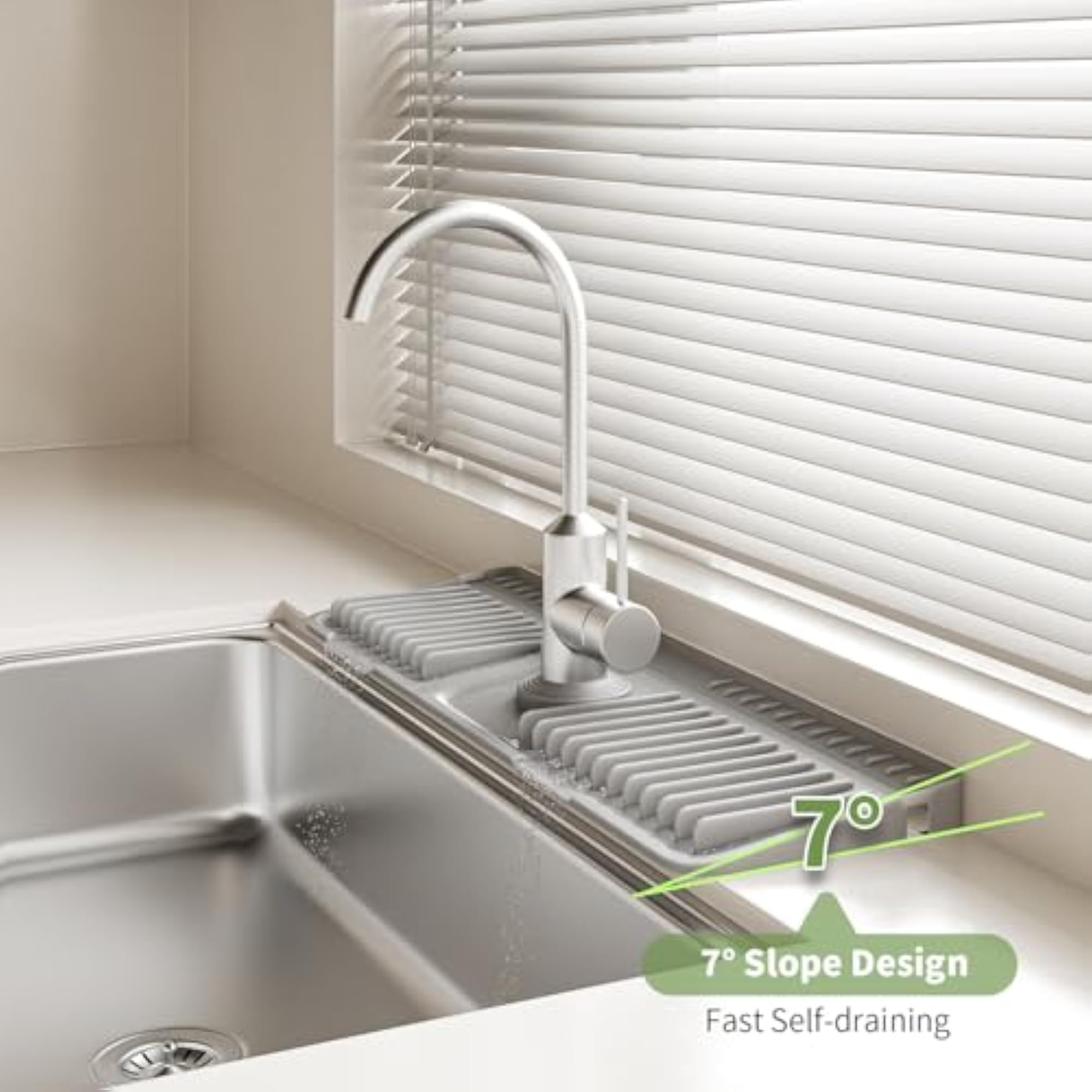 Foldable Silicone Faucet Mat for Kitchen Sink